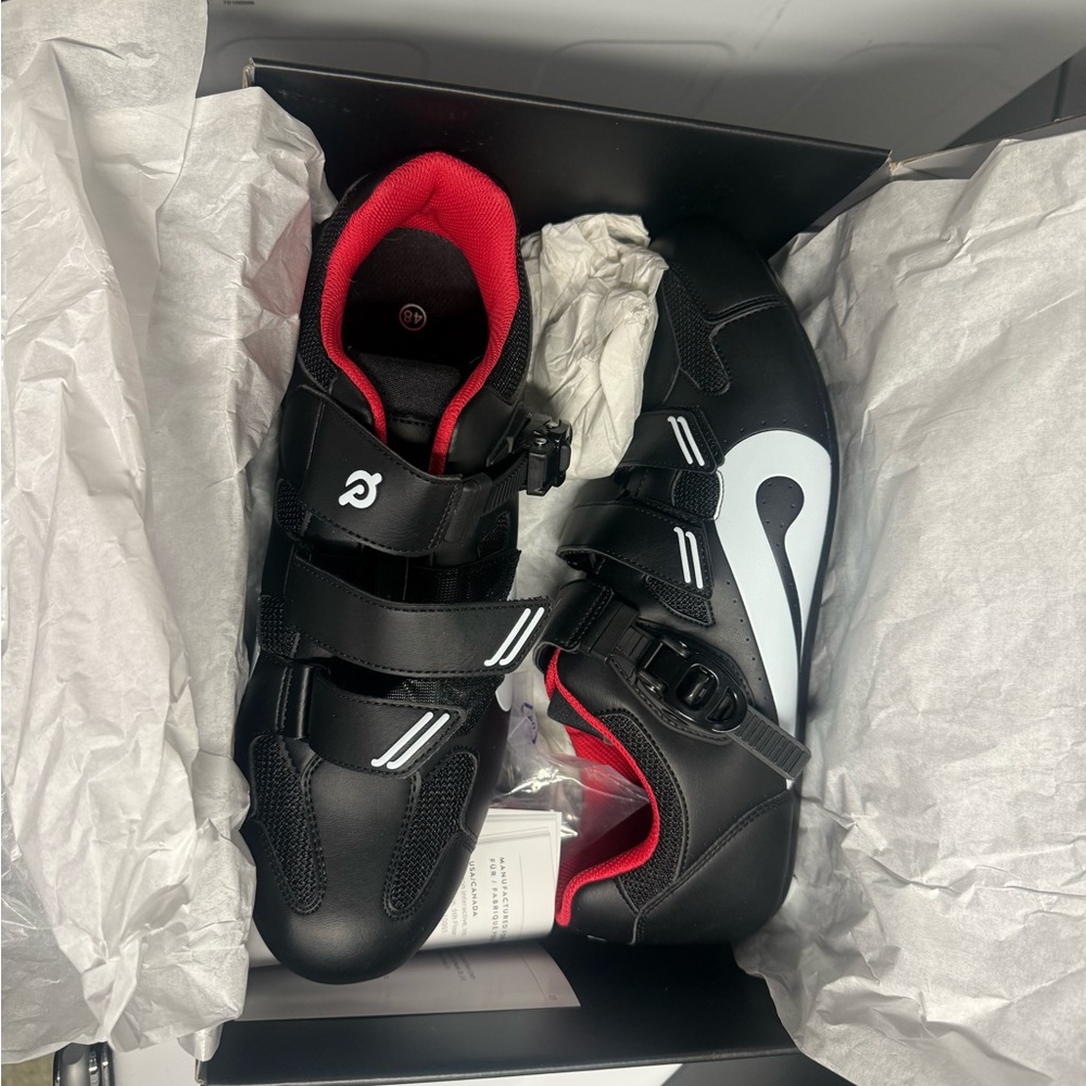 Peloton Black and Red Athletic Shoes